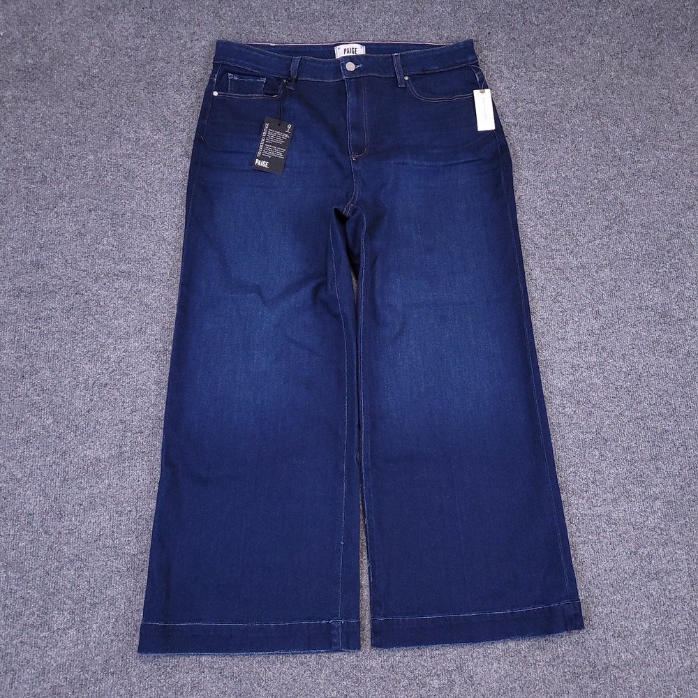 Paige Anessa Ankle Wide Leg 35x27 Actual Sz The Disco High Rise Stretch $239 MSP